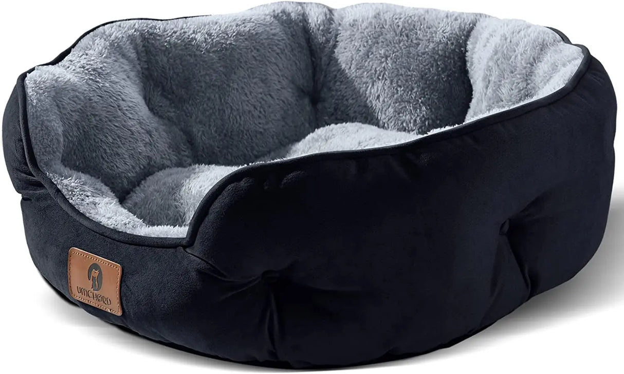 Premium 20-Inch Small Dog and Cat Bed - Extra Soft, Machine Washable, Anti-Slip, and Water-Resistant Oxford Base - Brown-Allen Cozy Haven Store
