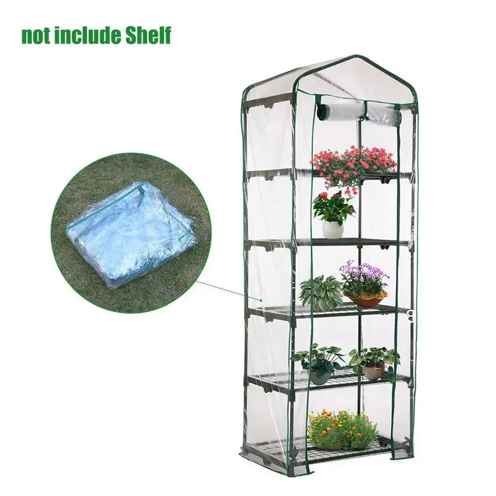 Premium PVC Waterproof Greenhouse Cover for Garden Plants and Flowers - Available in 3, 4, or 5 Tiers (Iron Stand Not Included)-Allen Cozy Haven Store