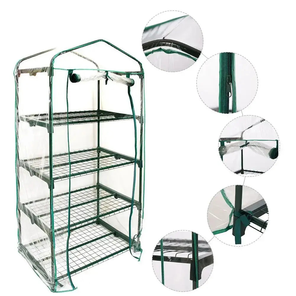 Premium PVC Waterproof Greenhouse Cover for Garden Plants and Flowers - Available in 3, 4, or 5 Tiers (Iron Stand Not Included)-Allen Cozy Haven Store
