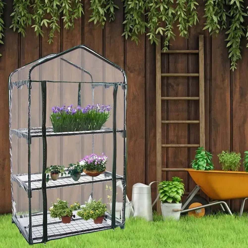 Premium PVC Waterproof Greenhouse Cover for Garden Plants and Flowers - Available in 3, 4, or 5 Tiers (Iron Stand Not Included)-Allen Cozy Haven Store
