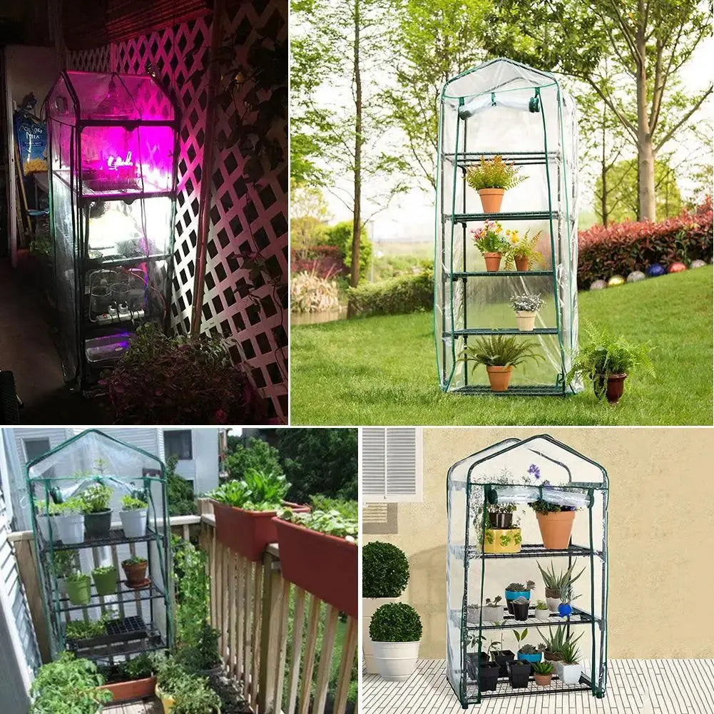 Premium PVC Waterproof Greenhouse Cover for Garden Plants and Flowers - Available in 3, 4, or 5 Tiers (Iron Stand Not Included)-Allen Cozy Haven Store