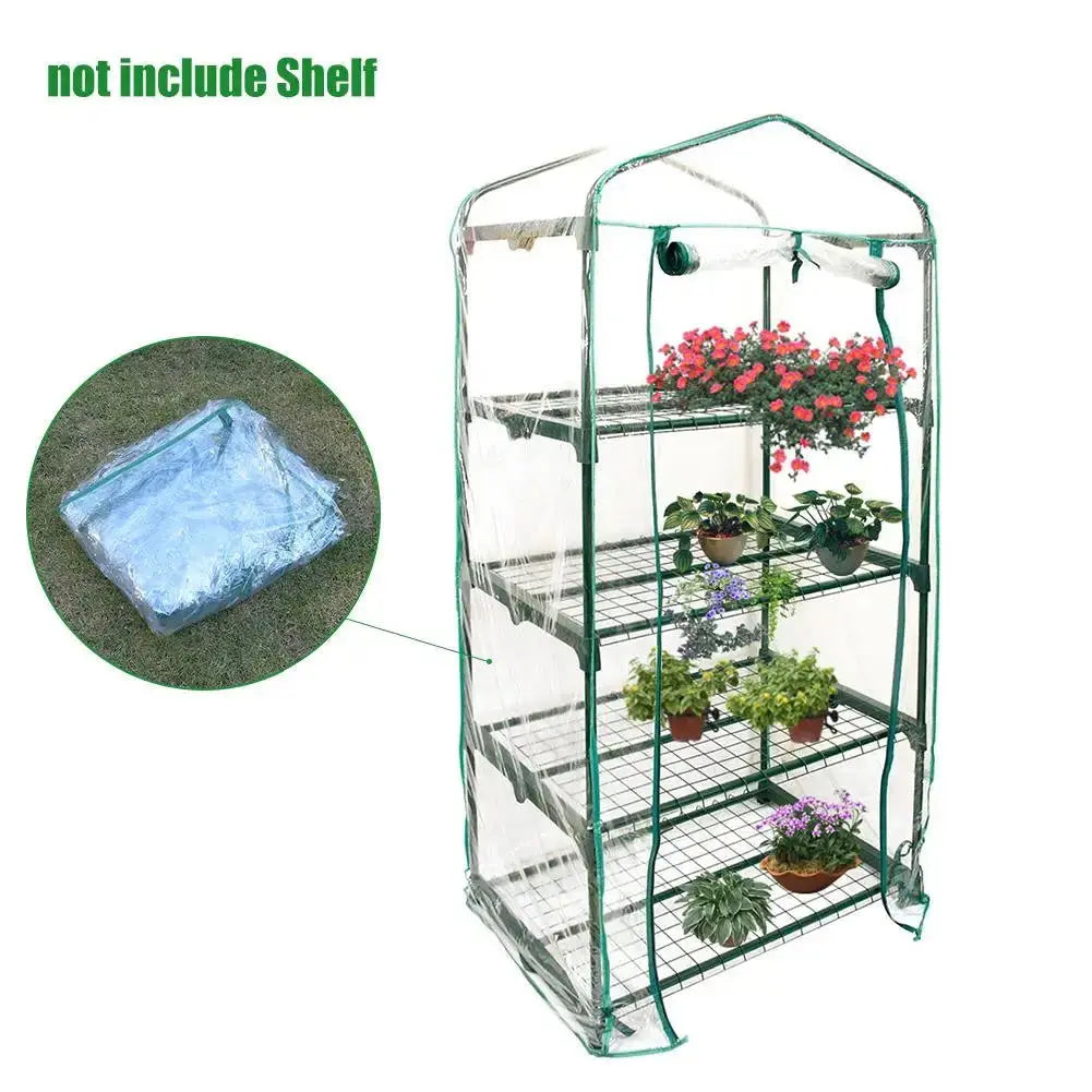 Premium PVC Waterproof Greenhouse Cover for Garden Plants and Flowers - Available in 3, 4, or 5 Tiers (Iron Stand Not Included)-Allen Cozy Haven Store