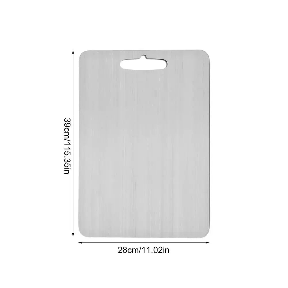 Premium Titanium and Stainless Steel Double-Sided Cutting Boards - Food Grade 304 Stainless Steel for Culinary Excellence-Allen Cozy Haven Store