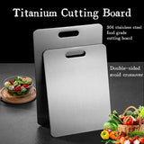 Premium Titanium and Stainless Steel Double-Sided Cutting Boards - Food Grade 304 Stainless Steel for Culinary Excellence-Allen Cozy Haven Store