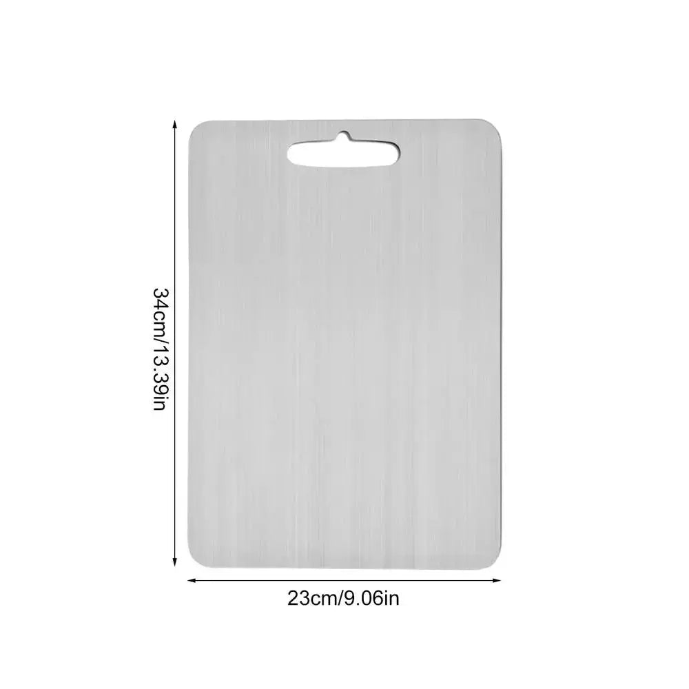 Premium Titanium and Stainless Steel Double-Sided Cutting Boards - Food Grade 304 Stainless Steel for Culinary Excellence-Allen Cozy Haven Store