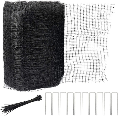 Professional Garden Bird Netting - 7 x 100 FT Black Deer Fence Netting for Vegetables, Plants, and Fruit Trees with 50 Cable Ties Included-Allen Cozy Haven Store