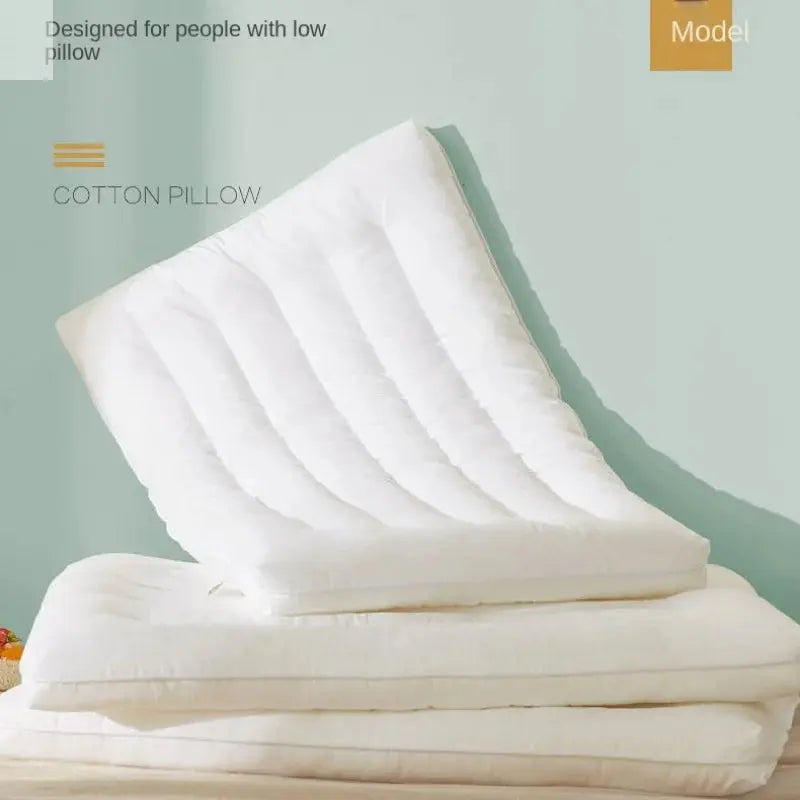 Pure Cotton Low Loft Pillow Cervical Support Adult Male and Female Students Single Soft Ultra-Thin Girl's Low Flat Pillow Inner Allen Cozy Haven Store