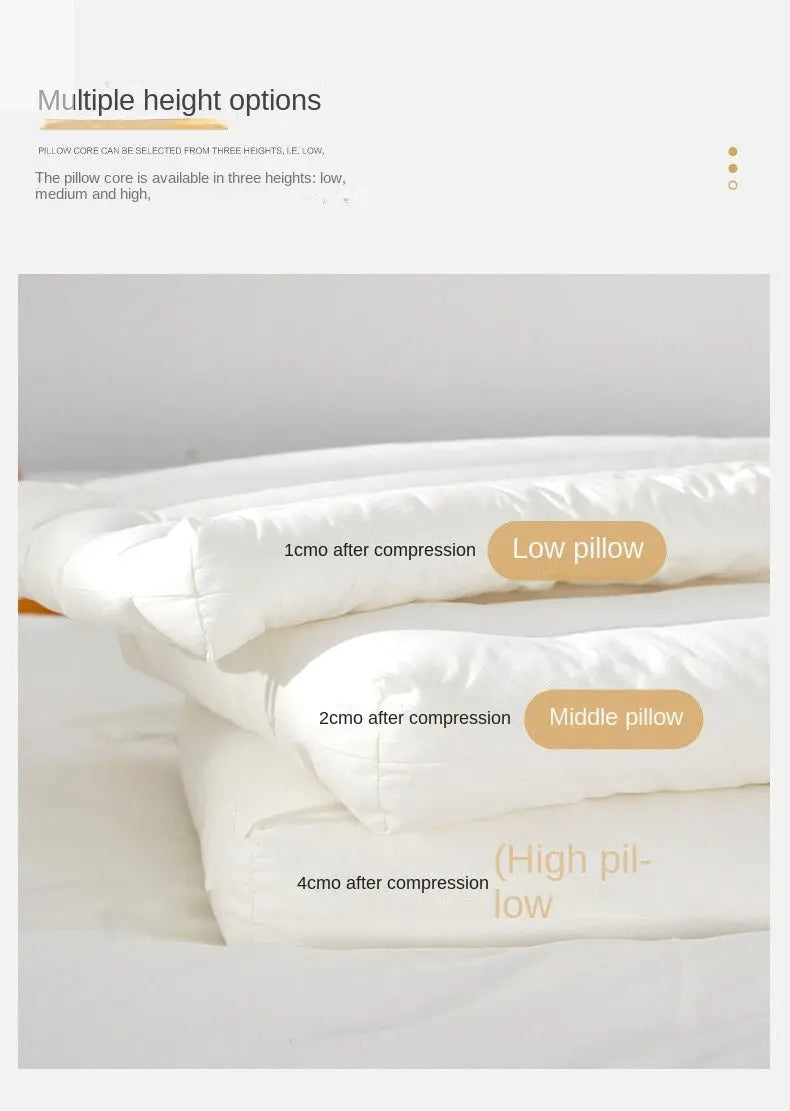 Pure Cotton Low Loft Pillow Cervical Support Adult Male and Female Students Single Soft Ultra-Thin Girl's Low Flat Pillow Inner Allen Cozy Haven Store