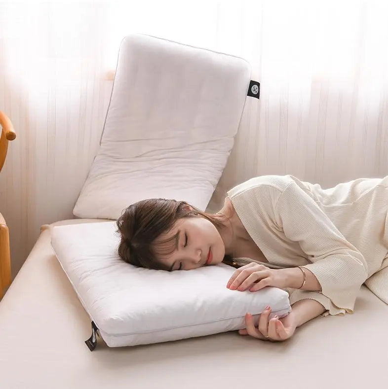 Pure Cotton Low Loft Pillow Cervical Support Adult Male and Female Students Single Soft Ultra-Thin Girl's Low Flat Pillow Inner Allen Cozy Haven Store