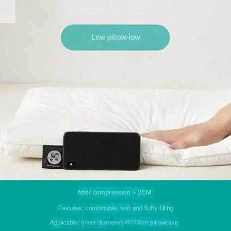 Pure Cotton Low Loft Pillow Cervical Support Adult Male and Female Students Single Soft Ultra-Thin Girl's Low Flat Pillow Inner Allen Cozy Haven Store