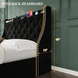Queen Bed Frame with Storage Drawers & Charging Hub Allen Cozy Haven Store