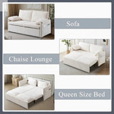Queen Size Convertible Sofa Bed with Storage and Arm Pillows for Living Room Allen Cozy Haven Store