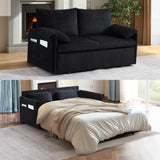 Queen Size Pull Out Couch Sleeper Sofa Bed, 3-in-1 Convertible Futon Couch for Living Room with Storage Pockets & Arm Pillows Allen Cozy Haven Store