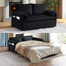 Queen Size Pull Out Couch Sleeper Sofa Bed, 3-in-1 Convertible Futon Couch for Living Room with Storage Pockets & Arm Pillows Allen Cozy Haven Store