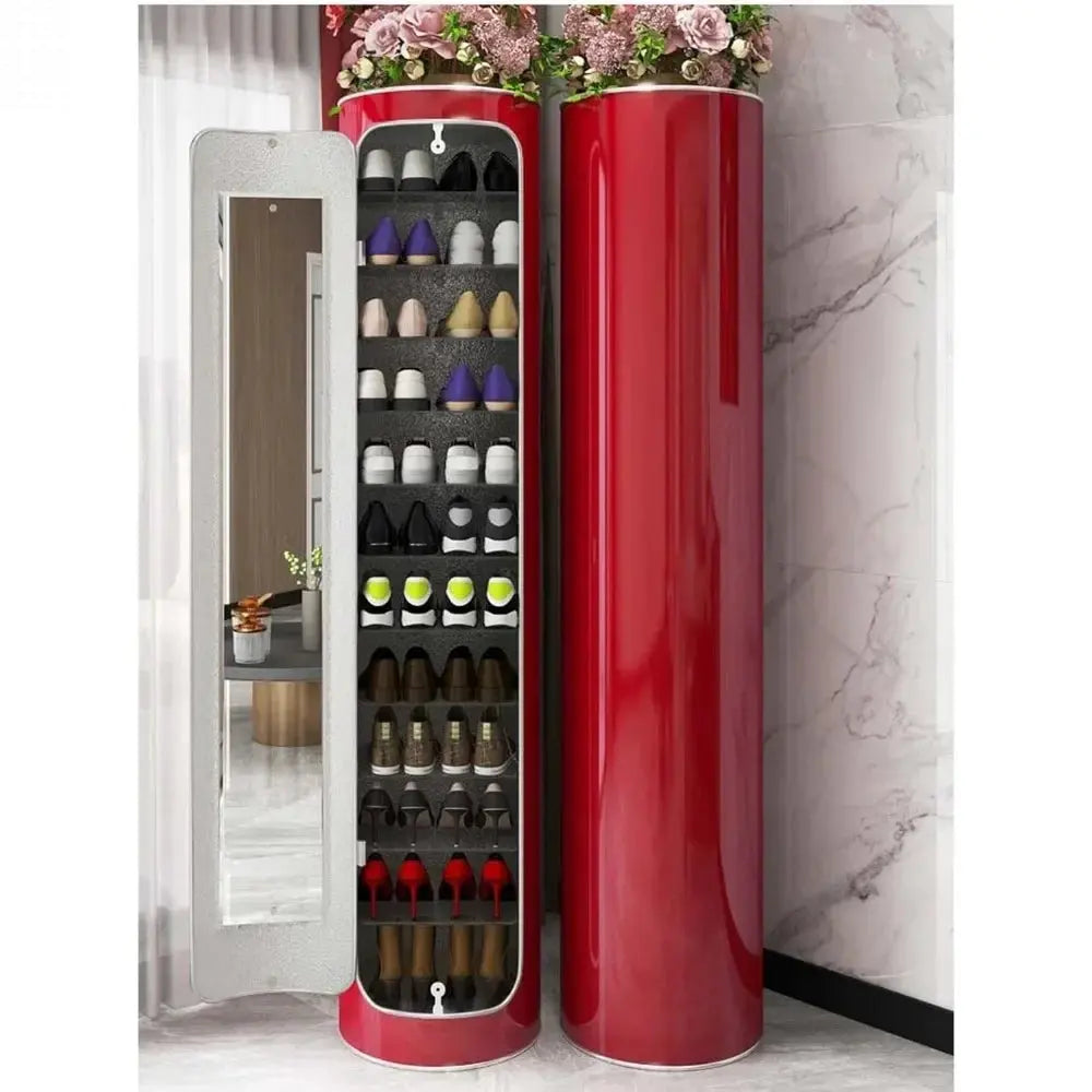 Rotating Shoe Rack| 360° Spinning Shoe Rack Tower|Revolving Free Standing Shoe Organizer, (Color:Red,Size:Ø40cm 99cm 6layer） Allen Cozy Haven Store