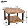 Rustic Natural Coffee Table with Storage Shelf - Square/Rectangular Design for Living Room, Easy Assembly-Allen Cozy Haven Store