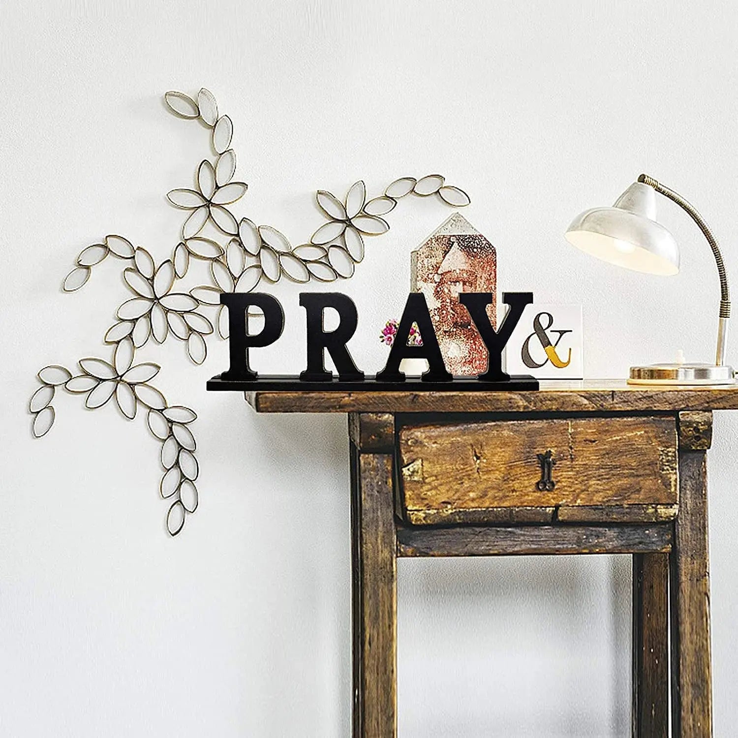 "Rustic Wood 'Eat Pray Love' Decorative Sign for Home Décor - Freestanding Tabletop Cutout"-Allen Cozy Haven Store
