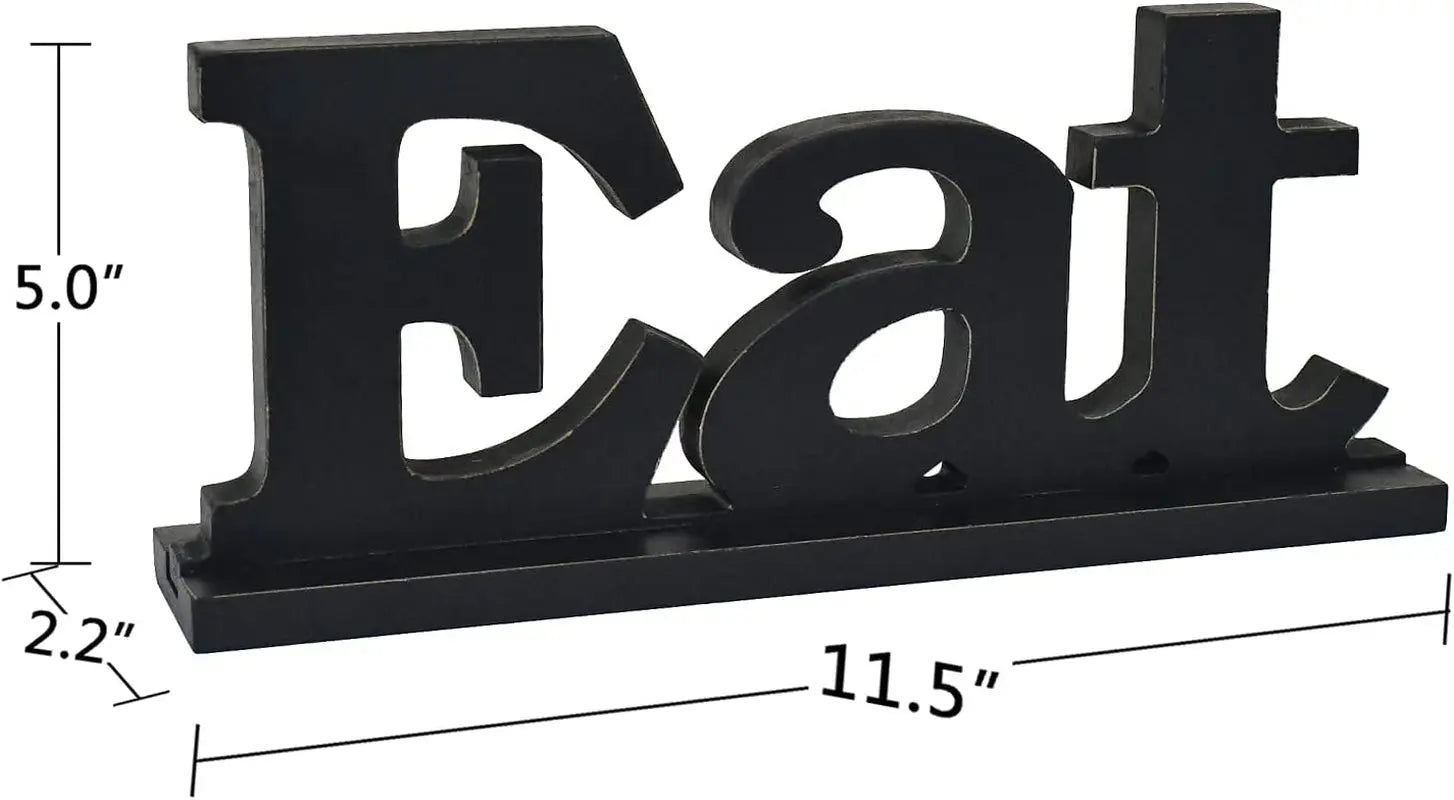 "Rustic Wood 'Eat Pray Love' Decorative Sign for Home Décor - Freestanding Tabletop Cutout"-Allen Cozy Haven Store