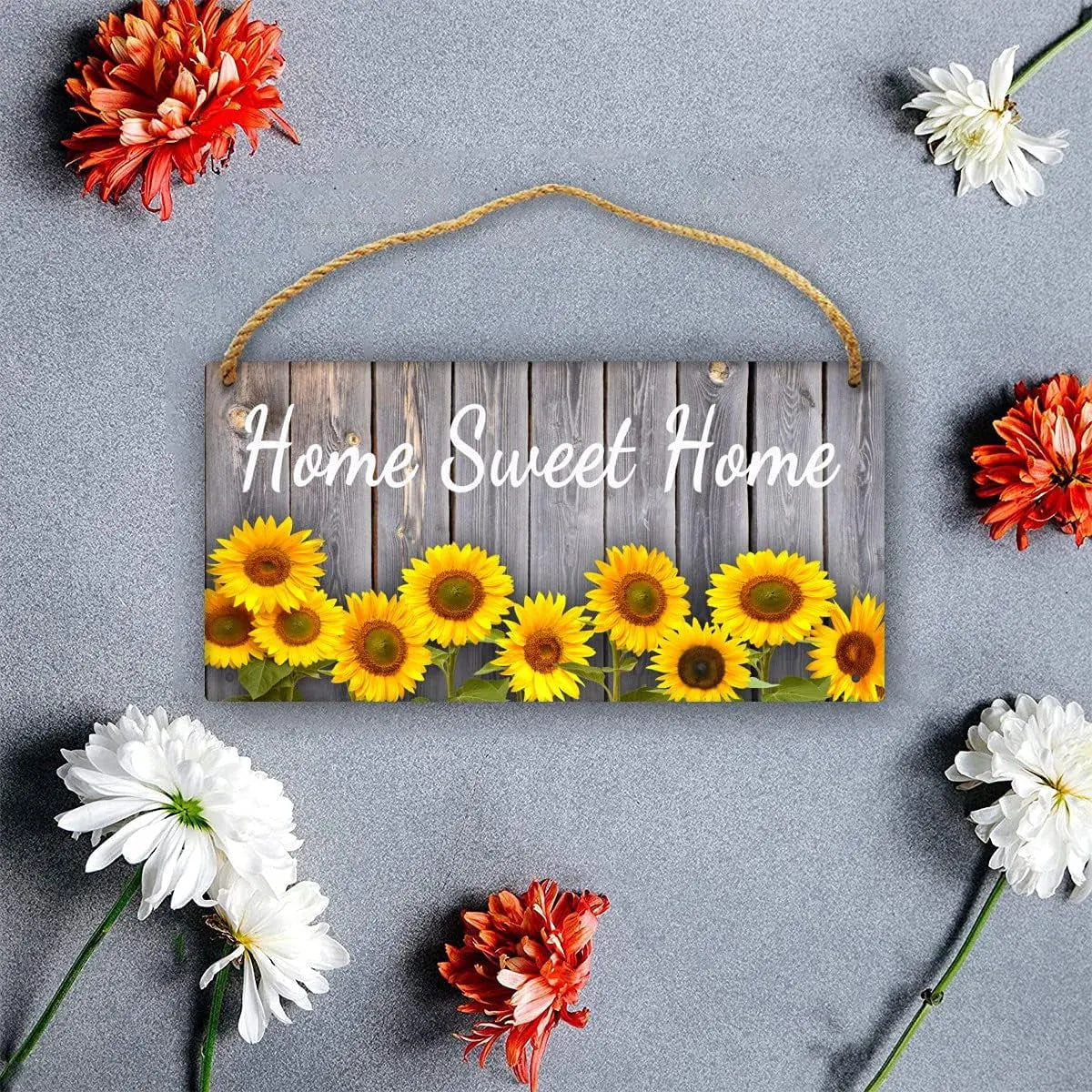 Rustic Wooden Sunflower Design Decor - 6x12 Inch Decorative Plaque for Home and Kitchen-Allen Cozy Haven Store