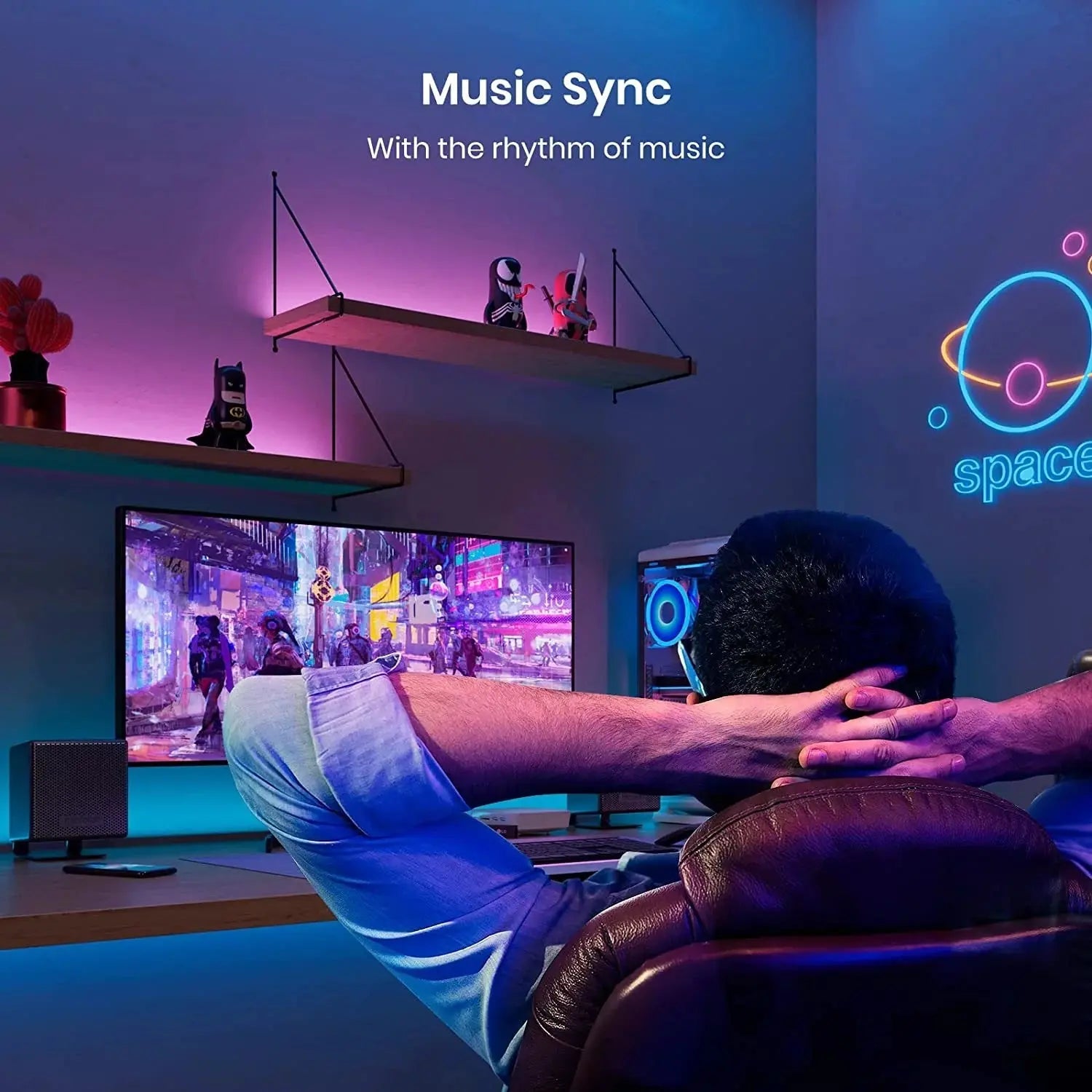 SL2W 16Ft Smart LED Strip Lights - App-Controlled RGB Color Changing Lights Compatible with Alexa and Google Assistant for Bedroom Ambiance-Allen Cozy Haven Store