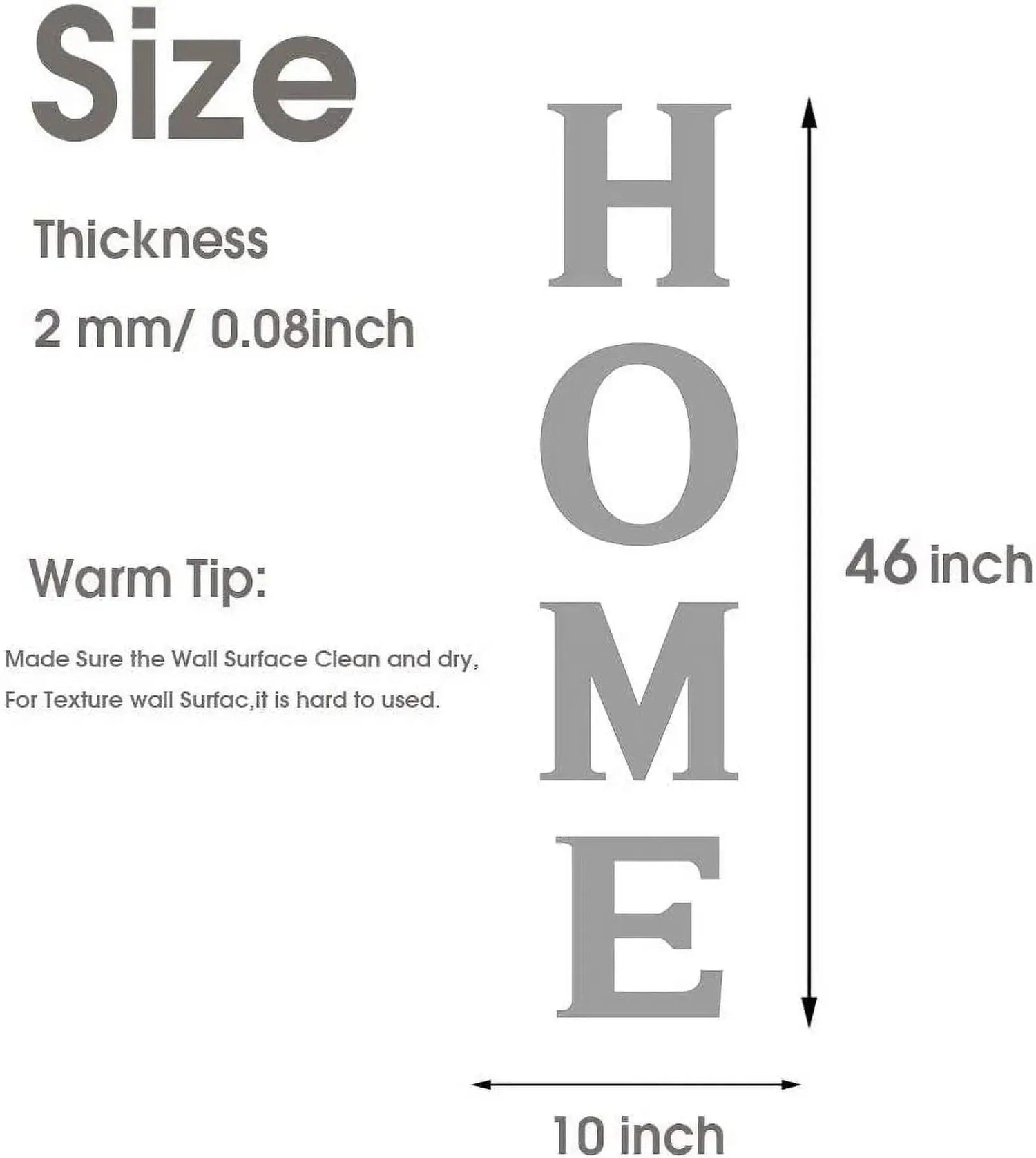 "Set of 4 Large Decorative Home Sign Letters - Family Mirror Wall Art for Living Room, Bedroom, and Kitchen (46x10 Inches)"-Allen Cozy Haven Store