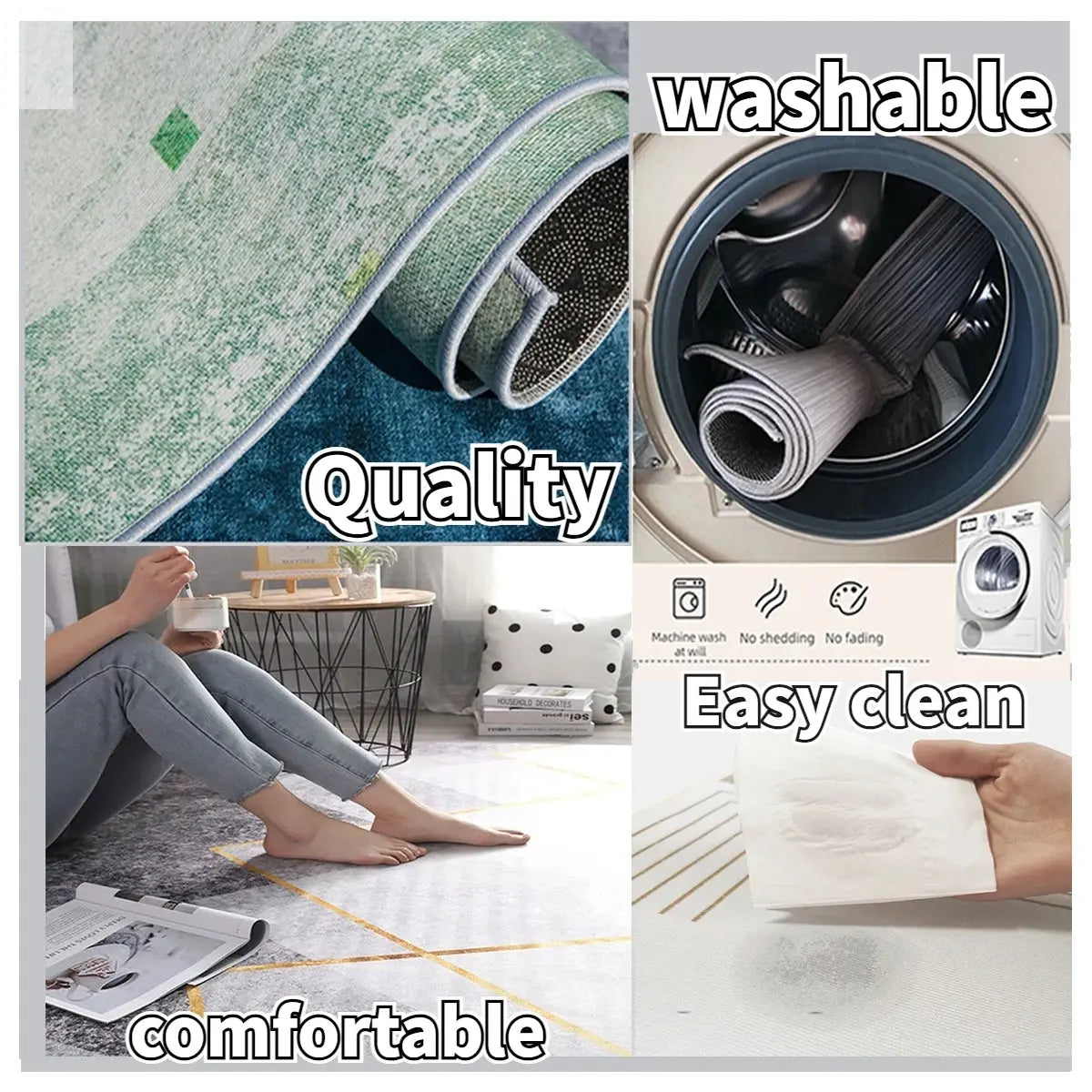 Simple Style Carpets for Living Room Rugs Customizable Bedroom Decor Home Crystal Velvet Lounge Big Size Floor Mats Dining Room Allen Cozy Haven Store