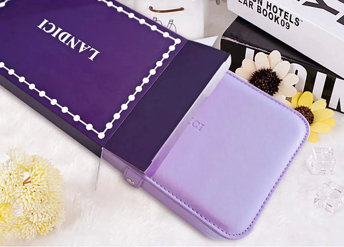 Elegant Lavender PU Leather Jewelry Organizer Case for Women and Girls-Allen Cozy Haven Store