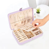 Elegant Lavender PU Leather Jewelry Organizer Case for Women and Girls-Allen Cozy Haven Store