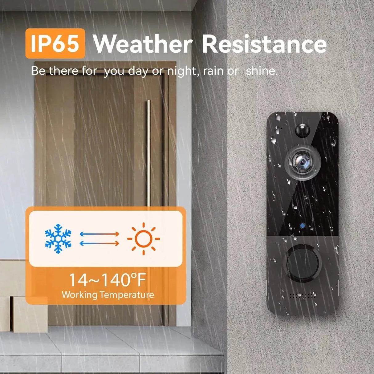 Smart Wireless Doorbell Camera with Chime - Black-Allen Cozy Haven Store