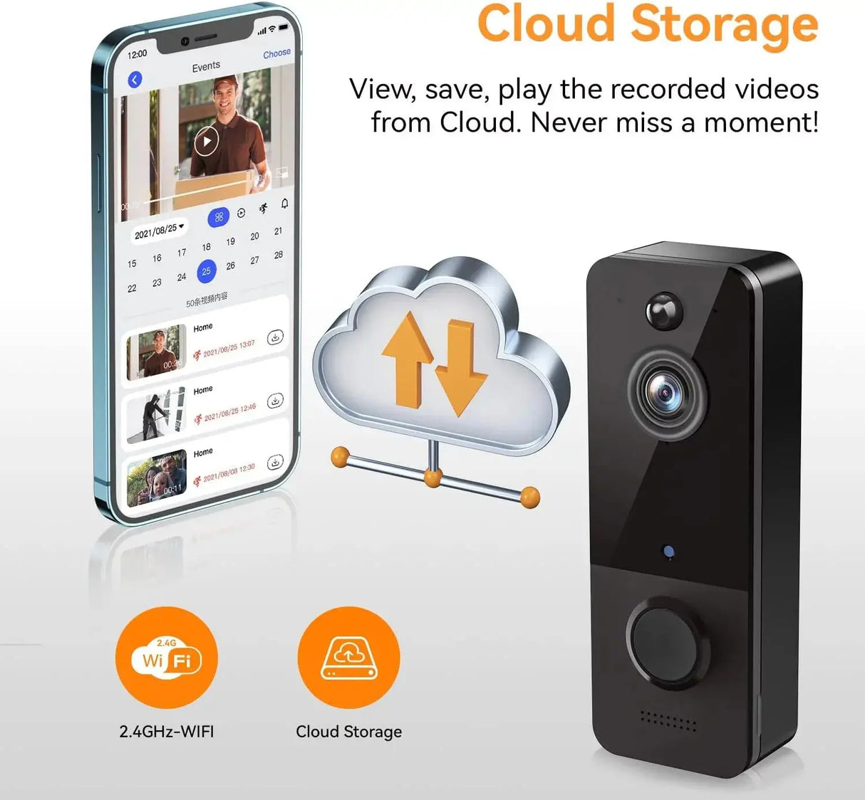 Smart Wireless Doorbell Camera with Chime - Black-Allen Cozy Haven Store