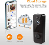 Smart Wireless Doorbell Camera with Chime - Black-Allen Cozy Haven Store