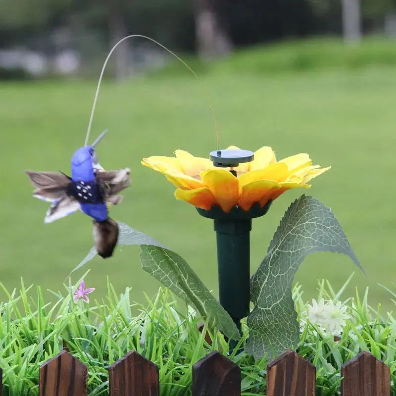 Solar-Powered Garden Stake Decor Featuring Fluttering Butterflies and Hummingbirds-Allen Cozy Haven Store