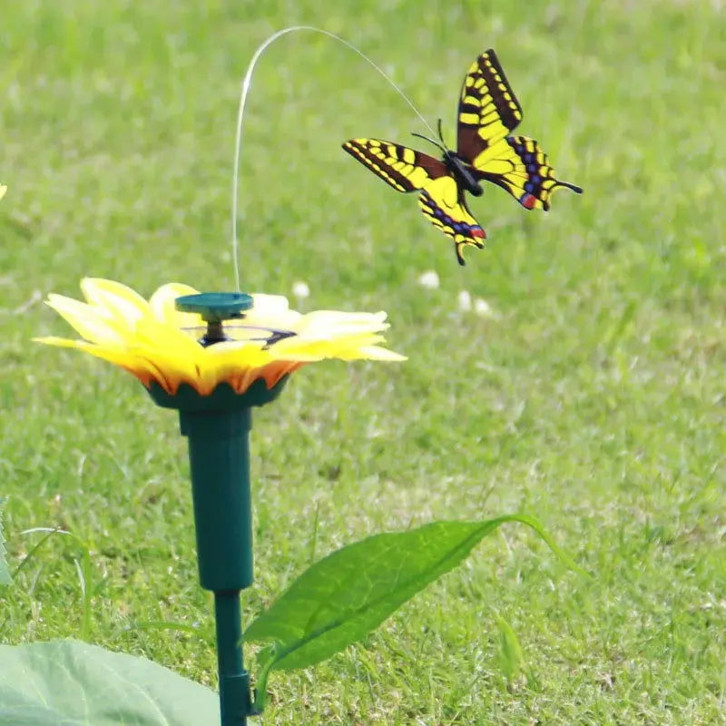 Solar-Powered Garden Stake Decor Featuring Fluttering Butterflies and Hummingbirds-Allen Cozy Haven Store