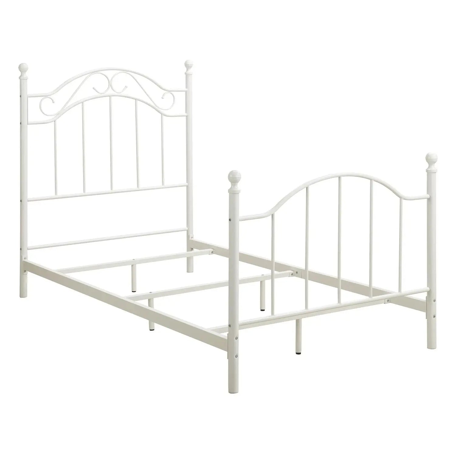 Twin Size White Metal Bed Frame for Bedroom Furniture-Allen Cozy Haven Store
