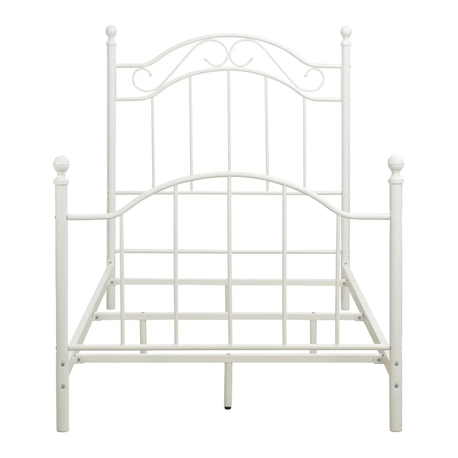 Twin Size White Metal Bed Frame for Bedroom Furniture-Allen Cozy Haven Store