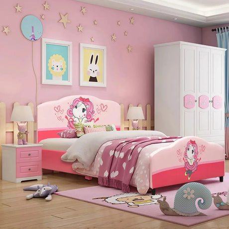 Upholstered Toddler Bed for Girls - Stylish Bedroom Furniture for Children-Allen Cozy Haven Store