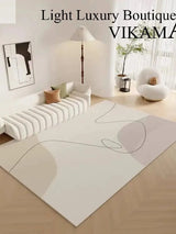 VIKAMA Crystal Pile Simple Geometric Rug Anti-slip and Quick-dry Large Living Room Carpet Sofa Tea Table Pad Allen Cozy Haven Store