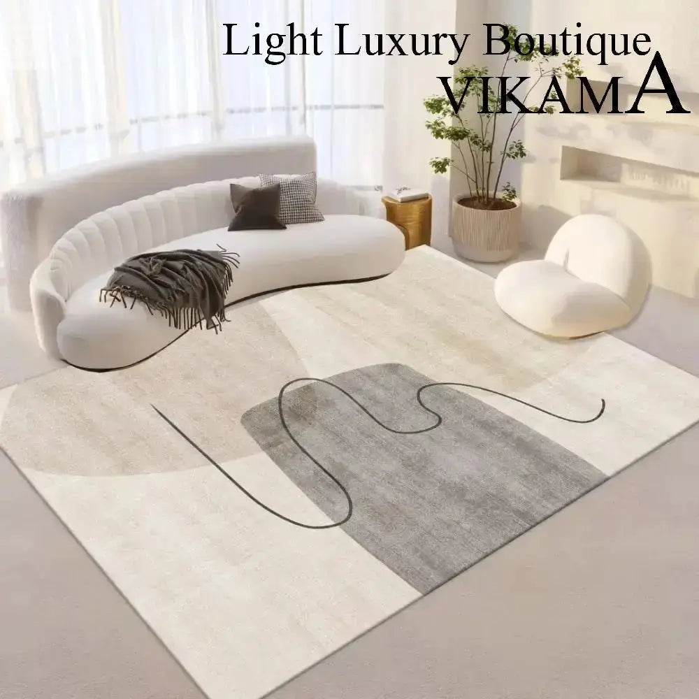 VIKAMA Crystal Pile Simple Geometric Rug Anti-slip and Quick-dry Large Living Room Carpet Sofa Tea Table Pad Allen Cozy Haven Store