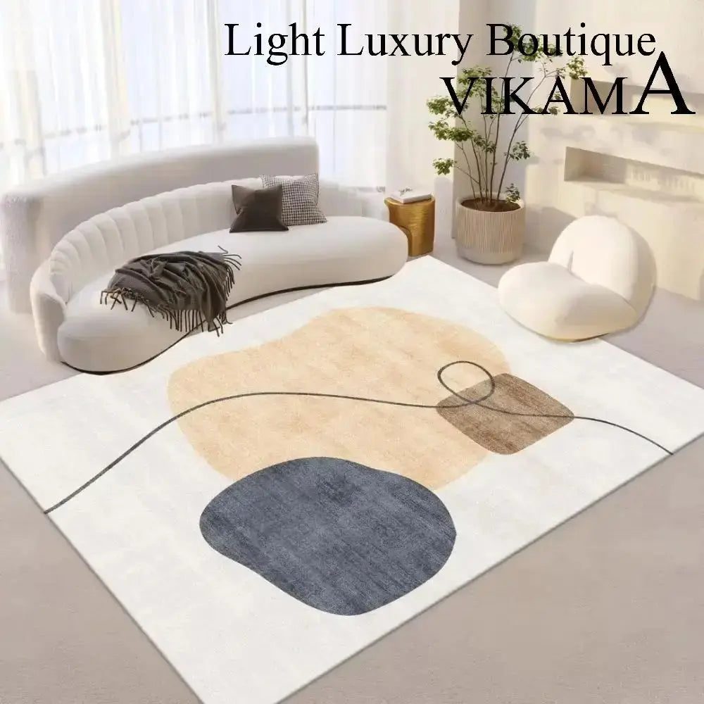 VIKAMA Crystal Pile Simple Geometric Rug Anti-slip and Quick-dry Large Living Room Carpet Sofa Tea Table Pad Allen Cozy Haven Store
