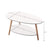 Vabches Coffee Table Oval Wood End Table with 2 Tier Open Storage Shelves White Modern Sofa Side Table for Living Room Furniture Allen Cozy Haven Store