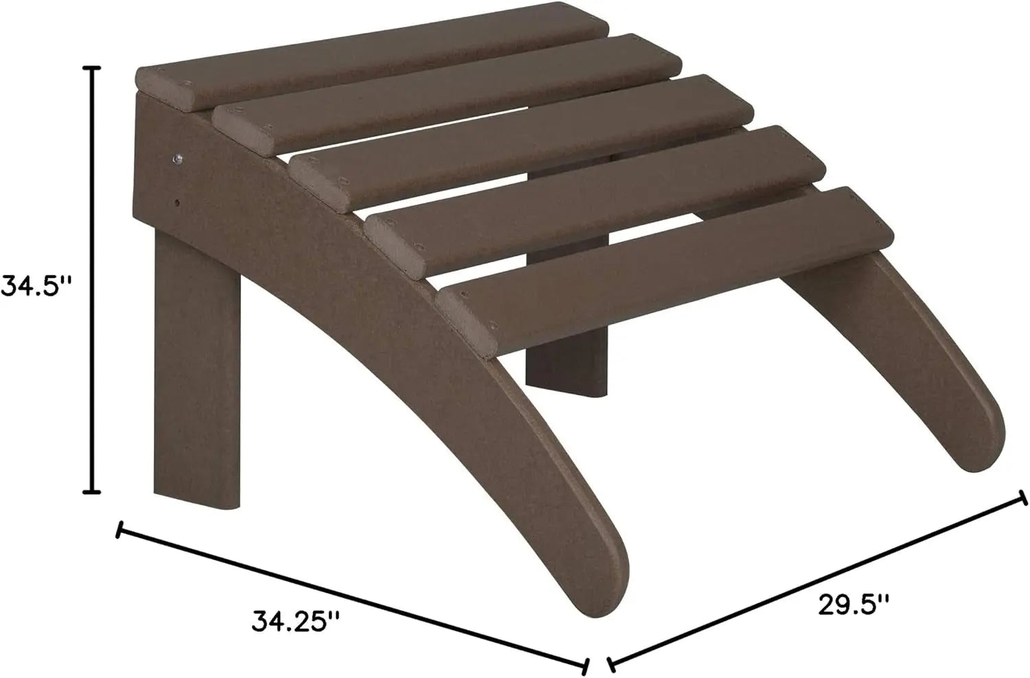 WO Home Furniture Adirondack Chair Outdoor Ottoman Set of 2 PCS Classic Patio Furniture (Dark Brown)-Allen Cozy Haven Store