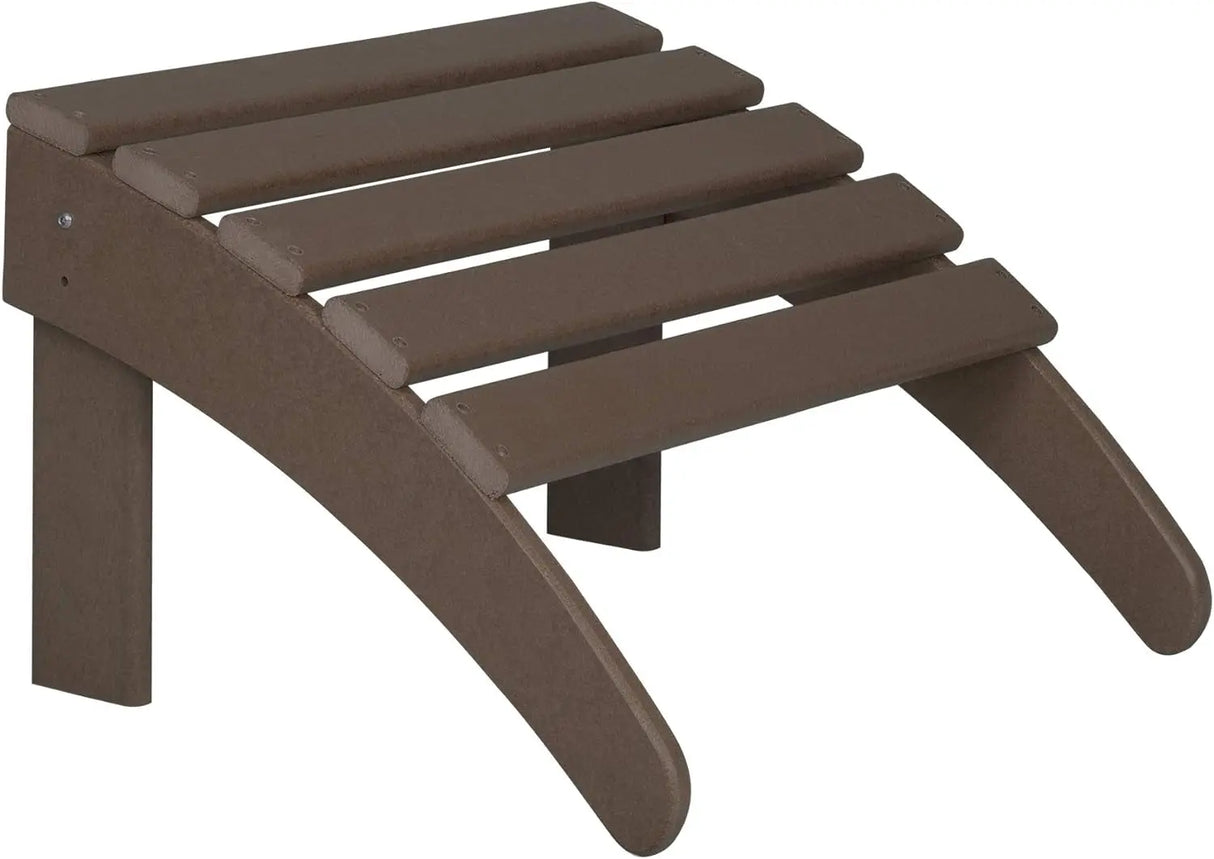 WO Home Furniture Adirondack Chair Outdoor Ottoman Set of 2 PCS Classic Patio Furniture (Dark Brown)-Allen Cozy Haven Store