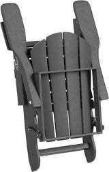 WO Home Furniture Adirondack Chair Outdoor Ottoman Set of 2 PCS Classic Patio Furniture (Gray)-Allen Cozy Haven Store
