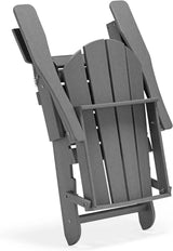 WO Home Furniture Adirondack Chair Outdoor Ottoman Set of 2 PCS Classic Patio Furniture (Gray)-Allen Cozy Haven Store
