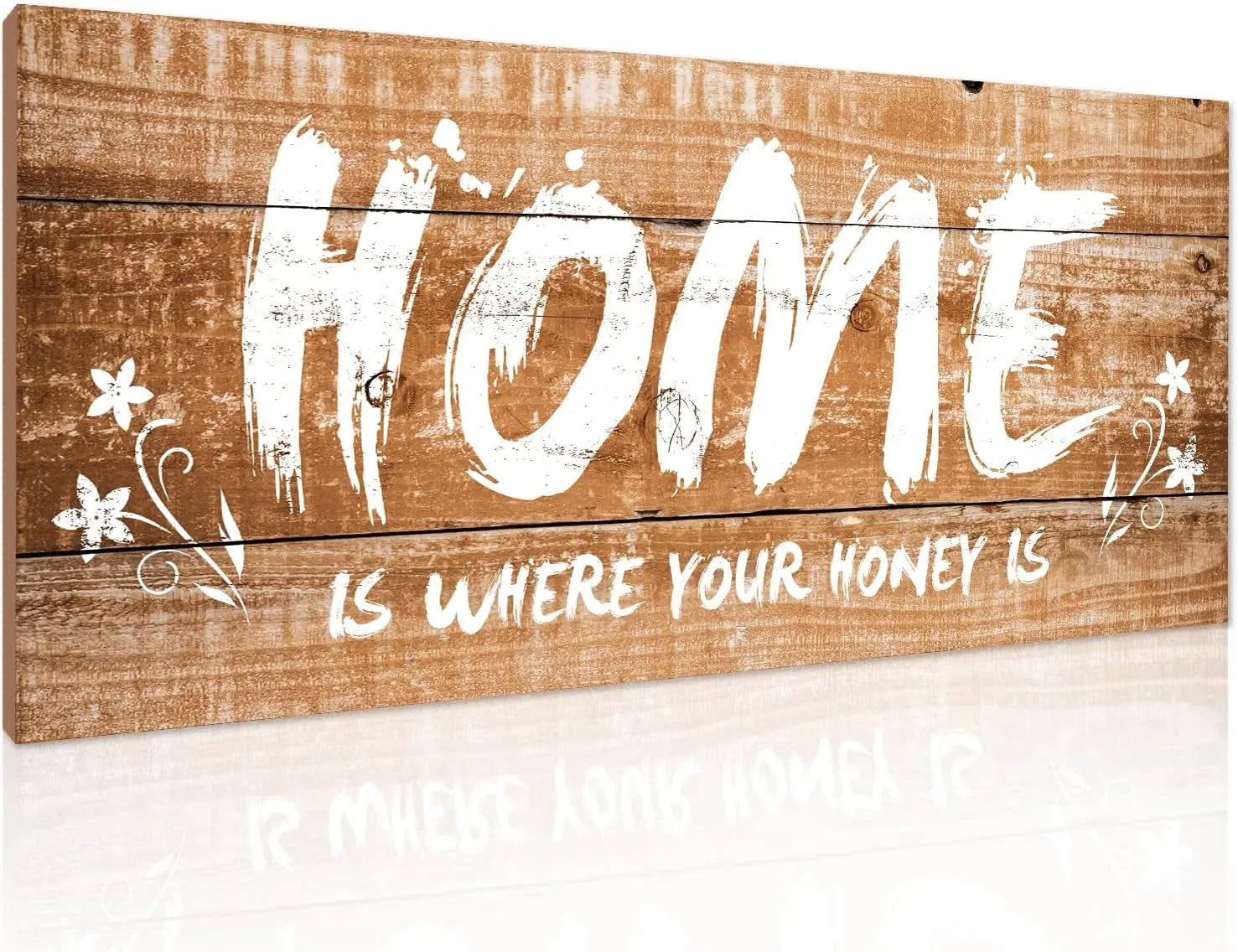 "Wooden Wall Decor- 'Home Is Where Your Honey Is' - Elegant Home Living Room Accent - 11x5x0.2 Inches"-Allen Cozy Haven Store