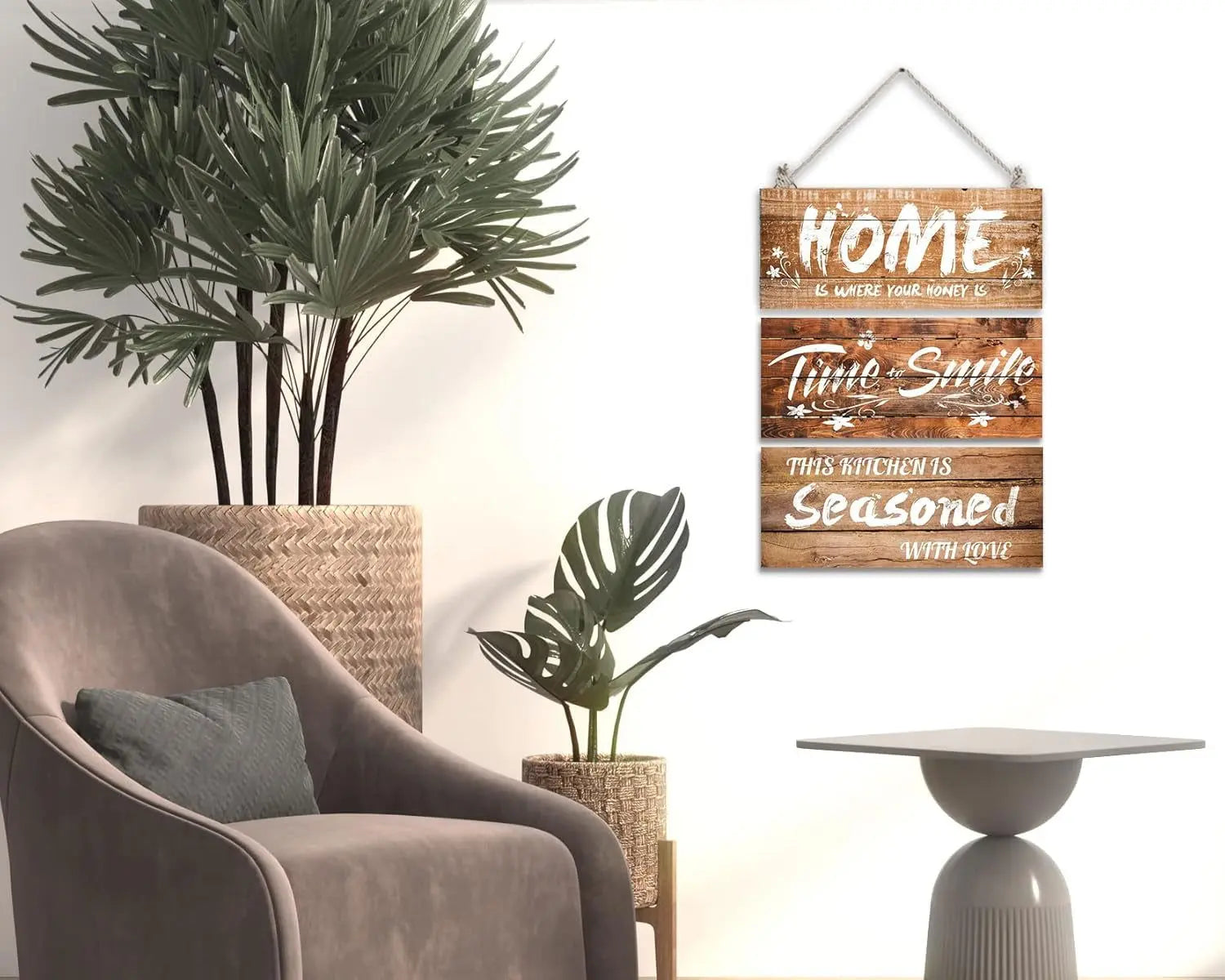 "Wooden Wall Decor- 'Home Is Where Your Honey Is' - Elegant Home Living Room Accent - 11x5x0.2 Inches"-Allen Cozy Haven Store