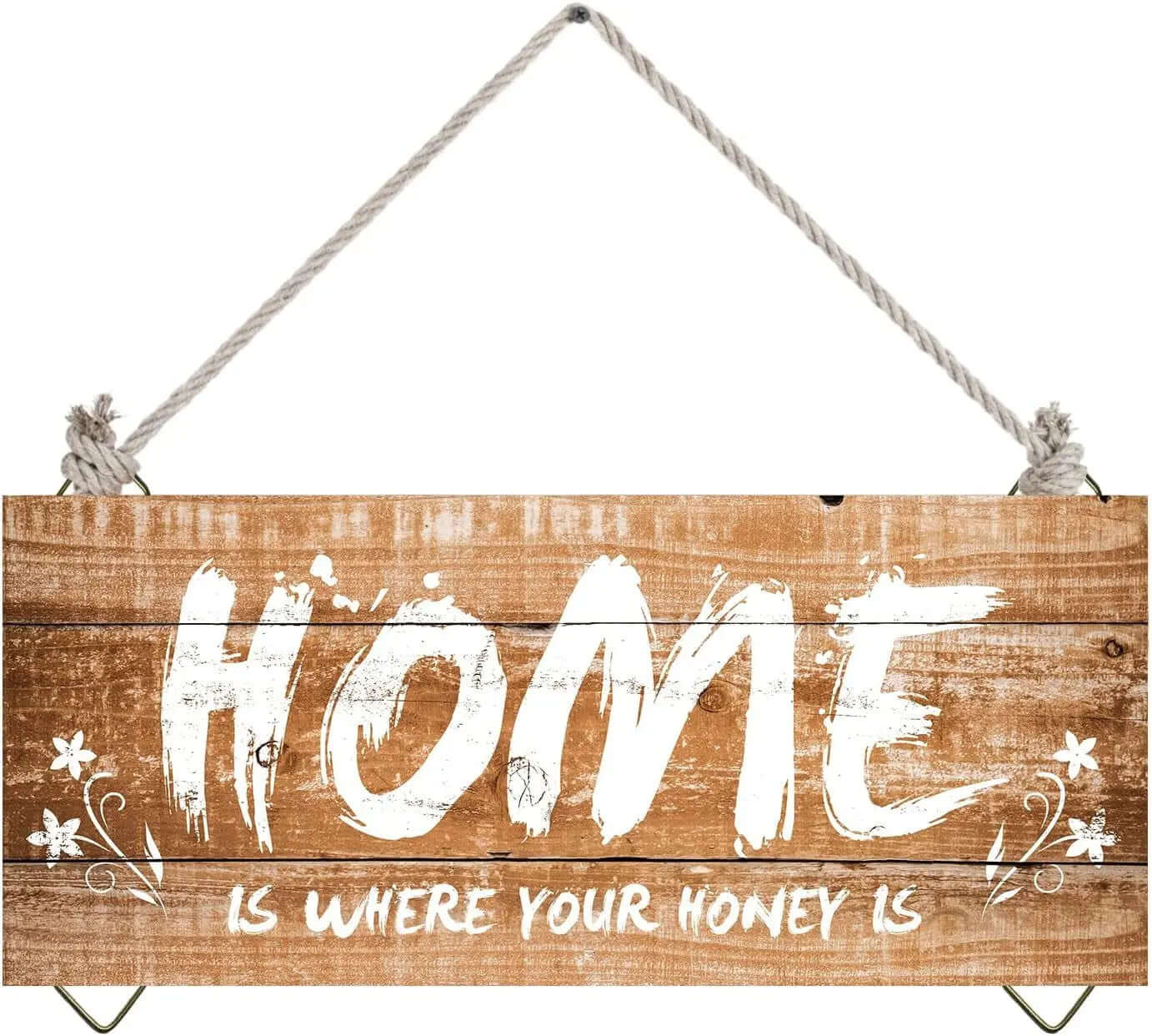 "Wooden Wall Decor- 'Home Is Where Your Honey Is' - Elegant Home Living Room Accent - 11x5x0.2 Inches"-Allen Cozy Haven Store